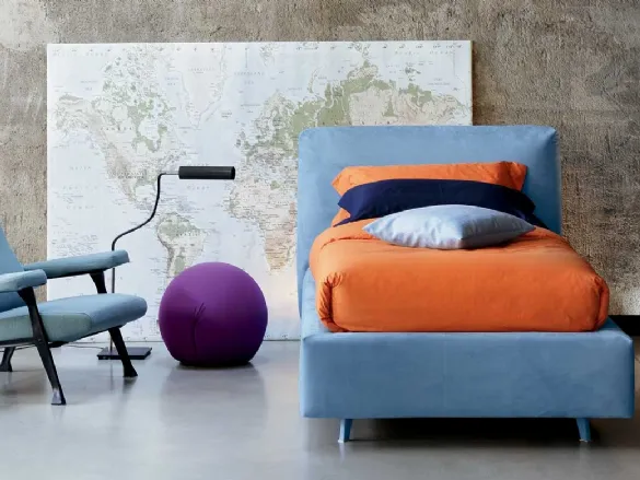 Letto singolo con testiera Kuna di Bontempi Letti Design